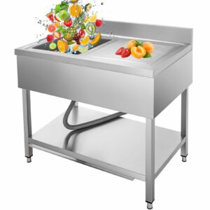 Nerezový drez a umývací stôl s policou L 100x60cm