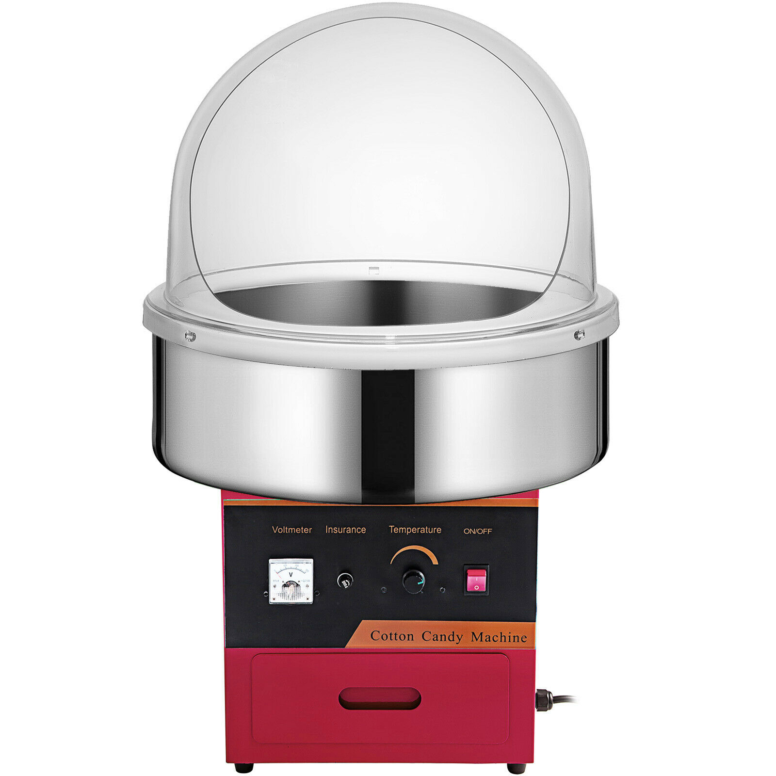 Stroj na cukrovú vatu - 1000W s krytom (červený) – Obrázok 3