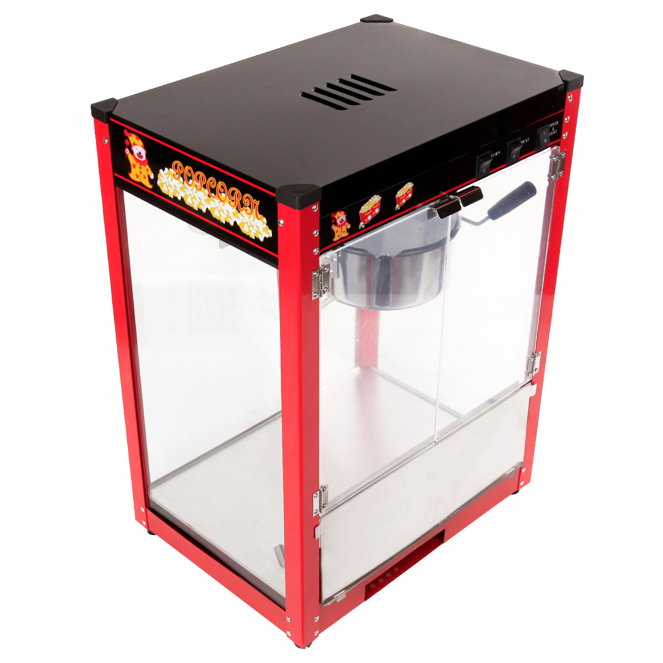 Stroj na popcorn - 1370W (červený dizajn) – Obrázok 3