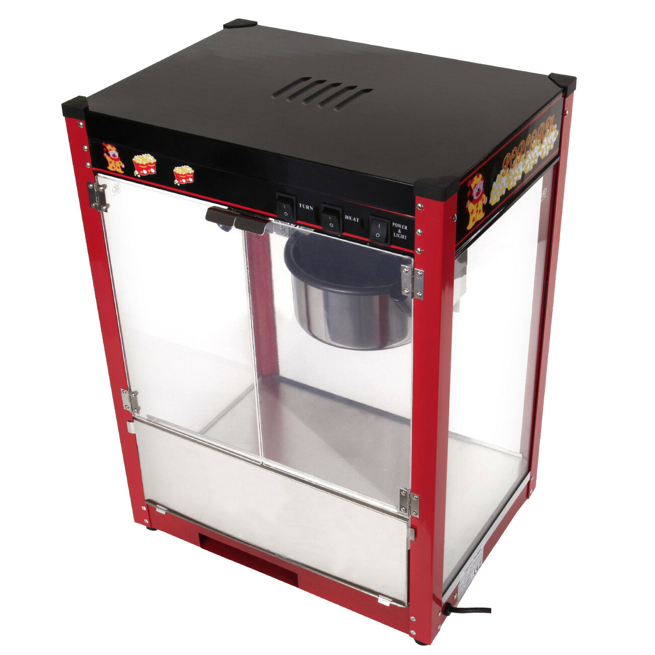 Stroj na popcorn - 1370W (červený dizajn) – Obrázok 2