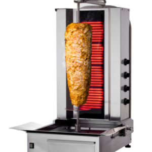 Elektrický gril na kebab/gyros s motorom dole - 4 horáky - max. 60 kg