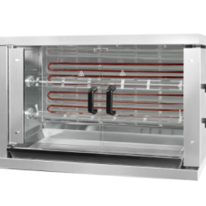 Elektrický gril na kurčatá - 2 ihly pre 12 kurčiat - rozmery 1098x480x640mm