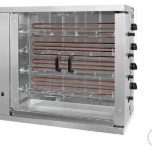 Elektrický gril na kurčatá - 4 ihly pre 24 kurčiat - rozmery 1098x480x1000mm