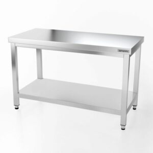 Pracovný stôl z nerezovej ocele - 1,4 x 0,7 m, s policou