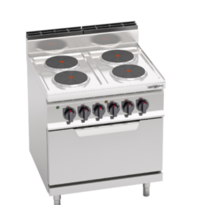 Elektrický sporák 4x kruhová platňa (10,4 kW) + statická elektrická rúra (7,5 kW)