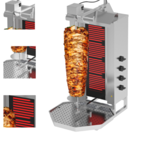 Elektrický gril na kebab/gyros - 4 horáky - max. 60 kg