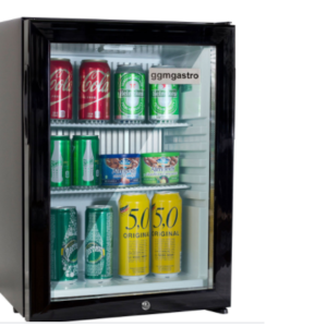 Minibarová chladnička s 1 sklenenými dverami - 34L, nehlučná a uzamykateľná