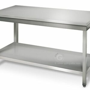 Pracovný stôl z nerezovej ocele - 1,5 x 0,7 m, s policou