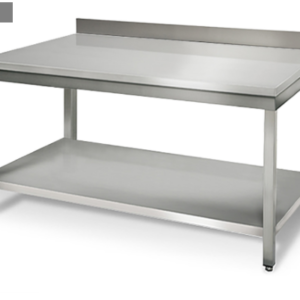 Pracovná stanica z nerezovej ocele s okrajom - 2,0 x 0,7 m s policou