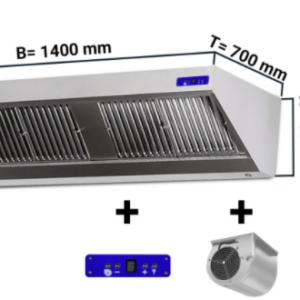 Digestor nástenný s motorom, regulátorom, osvetlením - 1400mm x 700