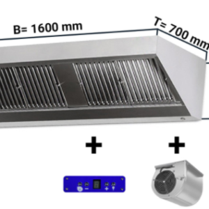 Digestor nástenný s motorom, regulátorom, osvetlením - 1600mm x 700