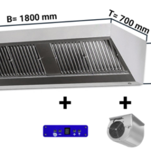 Digestor nástenný s motorom, regulátorom, osvetlením - 1800mm x 700