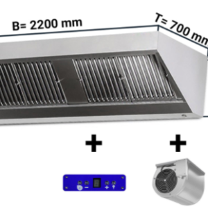 Digestor nástenný s motorom, regulátorom, osvetlením - 2200mm x 700
