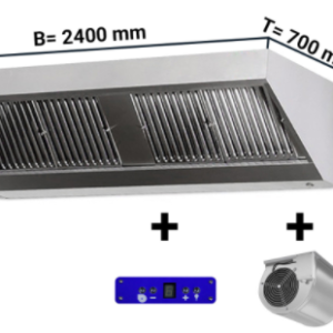 Digestor nástenný s motorom, regulátorom, osvetlením - 2400mm x 700