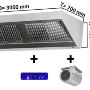 Digestor nástenný s motorom, regulátorom, osvetlením - 3000mm x 700