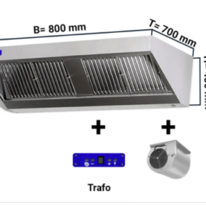 Digestor nástenný s motorom, regulátorom, osvetlením - 800mm x 700