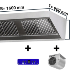 Digestor nástenný s motorom, regulátorom, osvetlením - 1600mm x 900