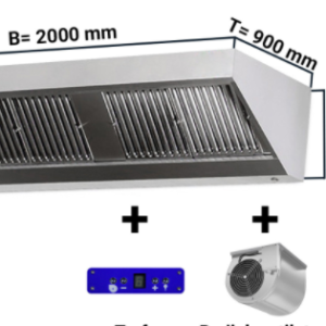 Digestor nástenný s motorom, regulátorom, osvetlením - 2000mm x 900