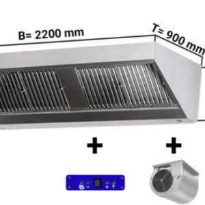 Digestor nástenný s motorom, regulátorom, osvetlením - 2200mm x 900