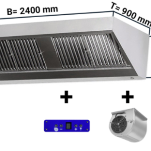 Digestor nástenný s motorom, regulátorom, osvetlením - 2400mm x 900