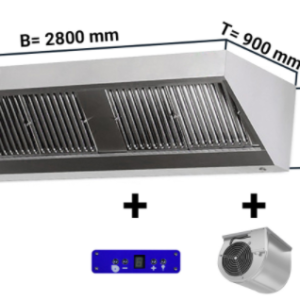 Digestor nástenný s motorom, regulátorom, osvetlením - 2800mm x 900