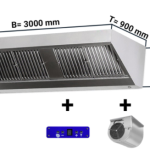 Digestor nástenný s motorom, regulátorom, osvetlením - 3000mm x 900