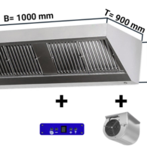 Digestor nástenný s motorom, regulátorom, osvetlením - 1000mm x 900