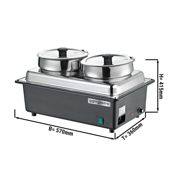 Ohrievač polievky Bain Marie - 2x6,5L – Obrázok 5