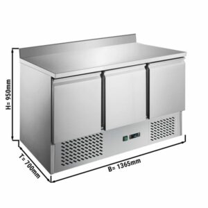 Chladiaci stôl s lemom a 3 dverami - 1,37 x 0,7 m