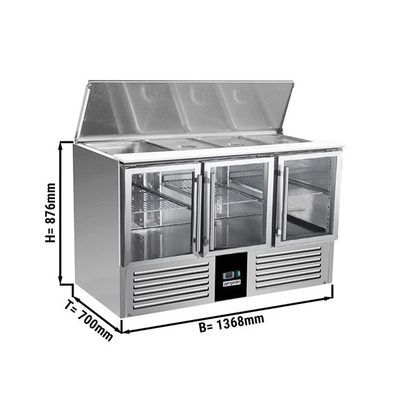 Chladiaci stôl s 3 presklenými dverami - 1,37 x 0,7 m – Obrázok 5