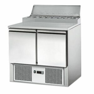 Chladiaci prípravný stôl pre pizzu s vitrínou - 0,9x0,7 m