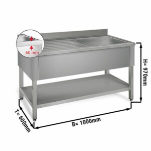 Nerezový drez - 100x60 cm