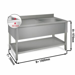 Nerezový drez - 100x70 cm