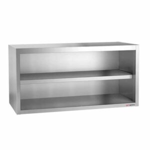 Nerezová nástenná skrinka otvorená - 1,4 m