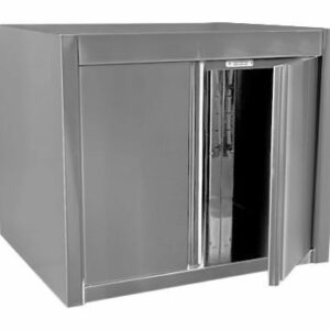 Nerezová nástenná skrinka s krídlovými dvierkami - 0,8 m