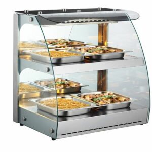 Ohrevná nerezová vitrína s 2 policami (0,62m)