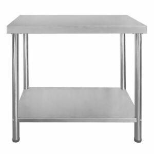 Nerezový pracovný stôl – 150 x 60 cm – so zadným lemom