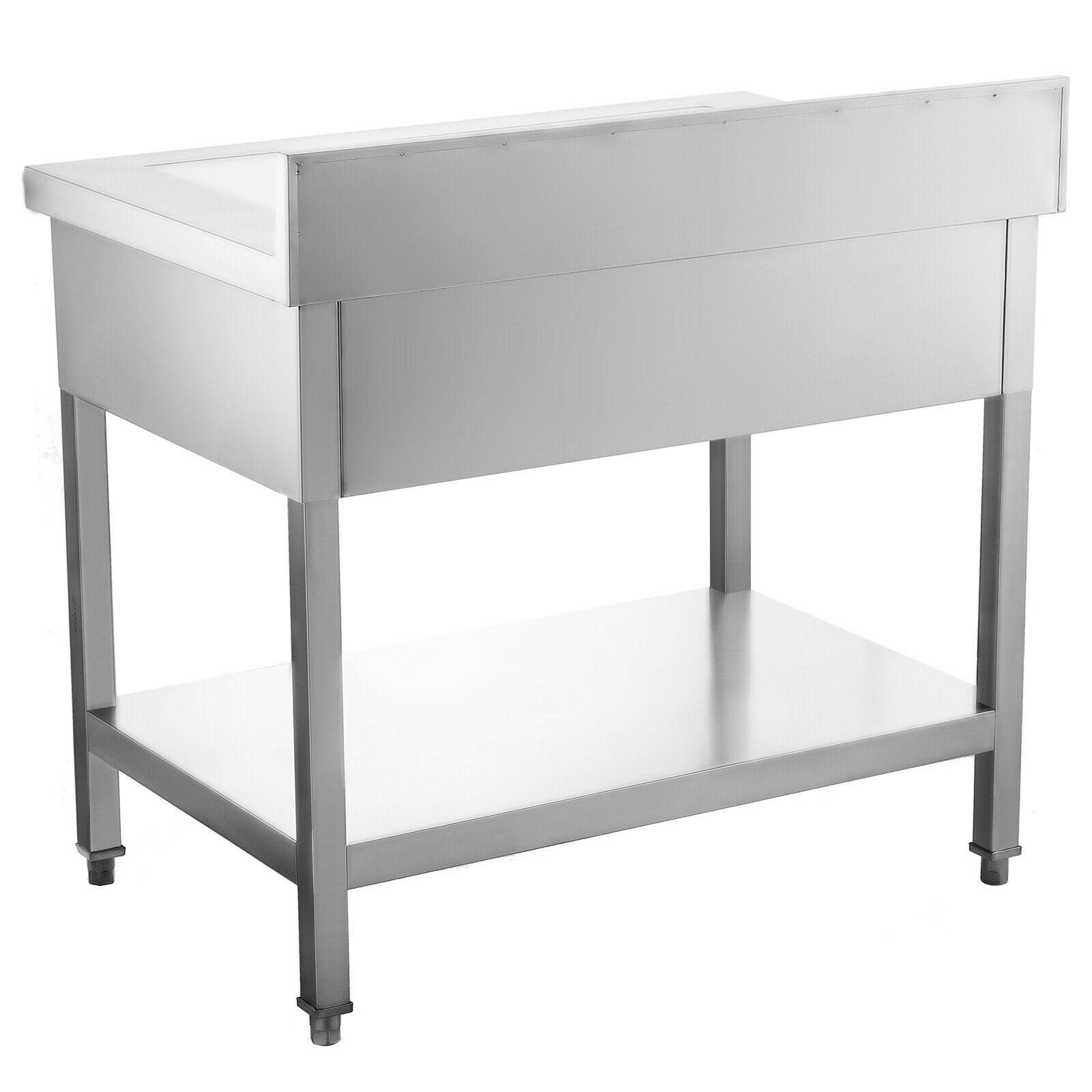 Nerezový stôl s bočným lemom 120x60 cm a dvoma zásuvkami – Obrázok 4