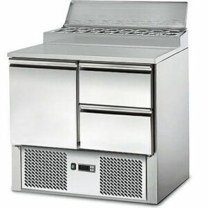 Chladiaci stôl pre pizzu s vitrínou - 0,9x0,7 m, model SAG97AND # 1T # 2S # 07