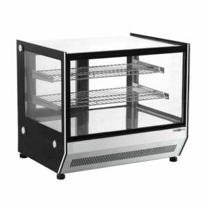 Ohrevná nerezová vitrína s 2 policami (102L)