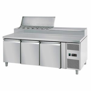 Prípravný stôl s chladiacou vitrínou 1,8 x 0,7 m - s tromi dverami