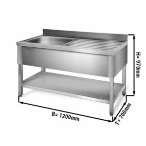 Nerezový drez – 120x70cm