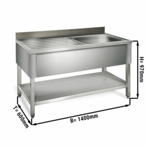 Nerezový drez, 140x60cm