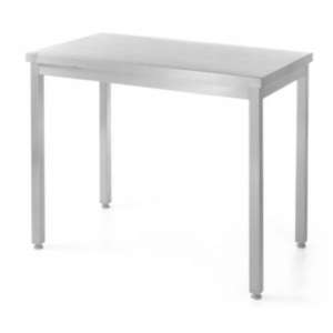 Nerezový pracovný stôl Hendi, bez lemu – 1000x600mm