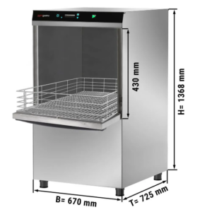 Umývačka riadu s výkonom 6,75 kW, s vypúšťacím čerpadlom a čerpadlom na čistiaci prostriedok, dvojstenná