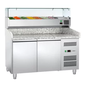 Pracovný stôl na prípravu pizze – 150x80 cm – dvoje dvere