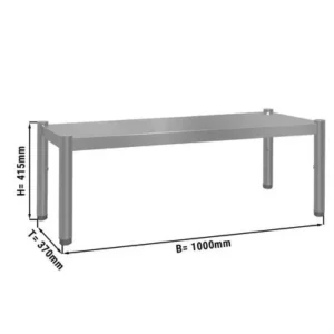 Nerezová nadstavba k stolu – 100 cm – 1 rad – výška 40 cm