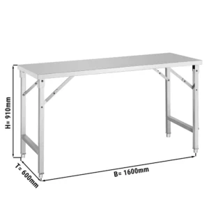 Rozkladací stôl nerez PREMIUM - 1600x600 mm