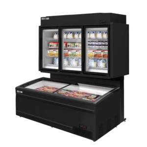 SET Mraznička nástenná – dĺžka 210 cm s mraziacim ostrovom – čierna