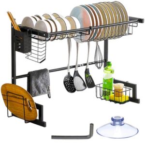 Odkvapkávač na riad s nastaviteľnou šírkou - Elegantný čierny